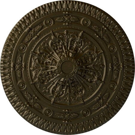 Ekena Millwork Naple Ceiling Medallion (Fits Canopies up to 3 3/8"), Hand-Painted Green Gold, 37 1/2"OD x 3 3/8"P CM37NAGGS